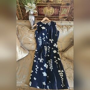 Josephine Chaus Black/Cream Floral Midi Dress